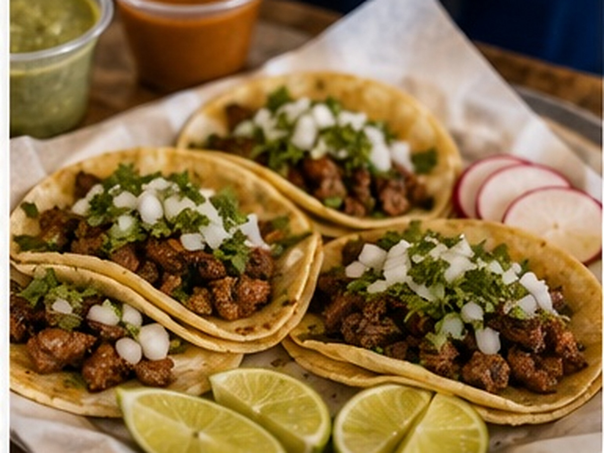 Tacos de la demostración ficticia Taquería Brújula.